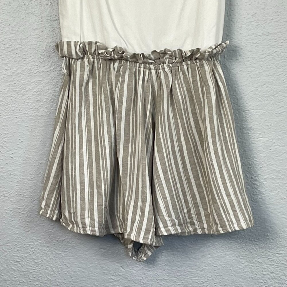 Altar'd State Women's Striped Bottom Linen Blend Sleeveless Shorts Romper Size S - Picture 2 of 7